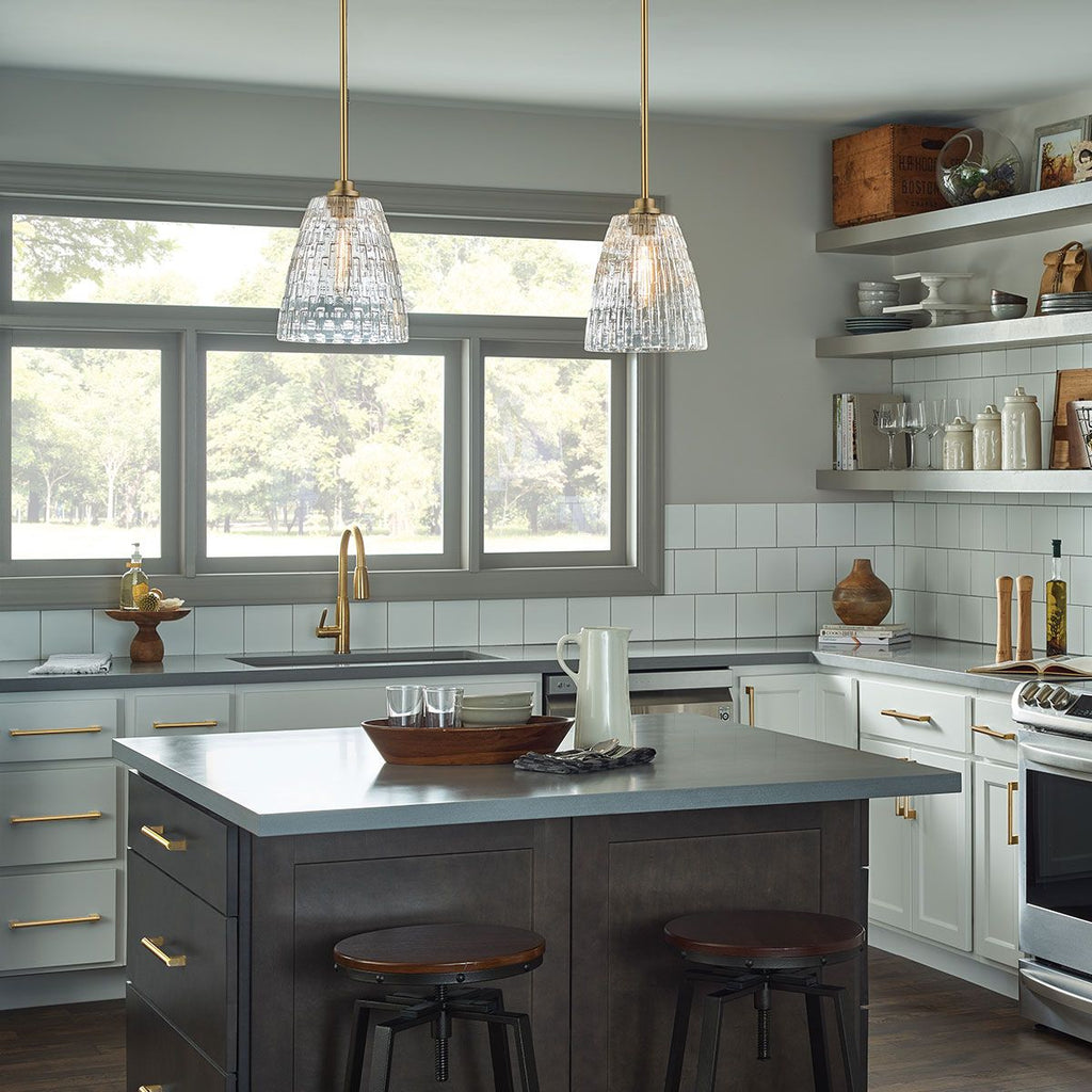 Elstead Windsor Duo-Mount Pendant in Painted Natural Brass