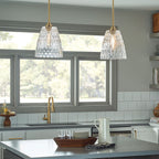 Elstead Windsor Duo-Mount Pendant in Painted Natural Brass