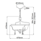 Elstead Windsor Semi Flush Ceiling Light in Gold Patina