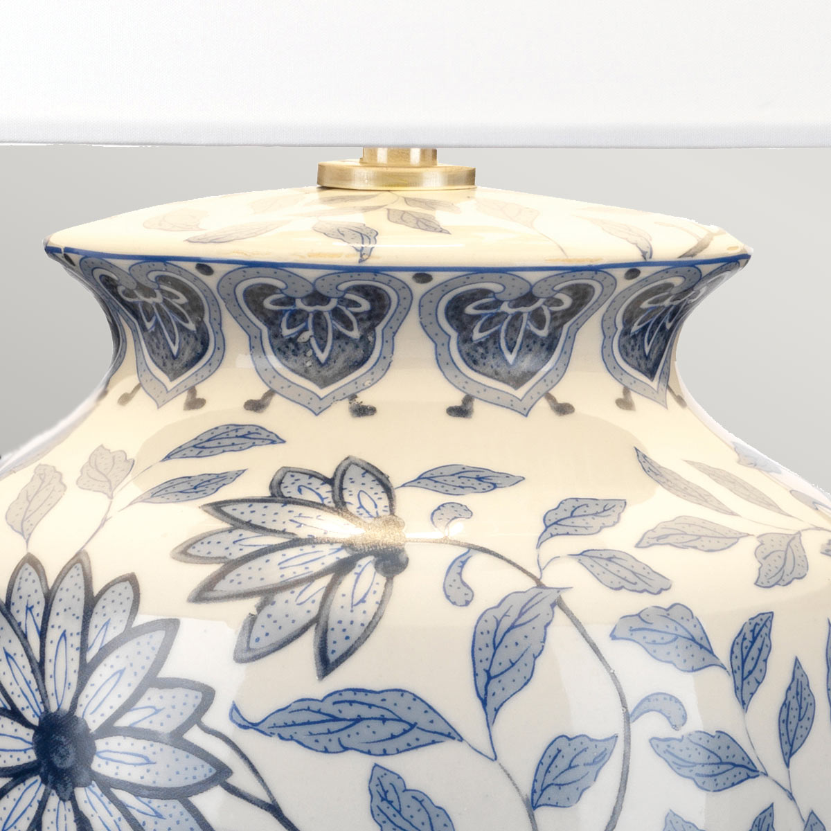 Elstead Ying Table Lamp with White Tapered Drum Shade