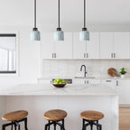Elstead York Duo-Mount Pendant in Black & Pale Blue