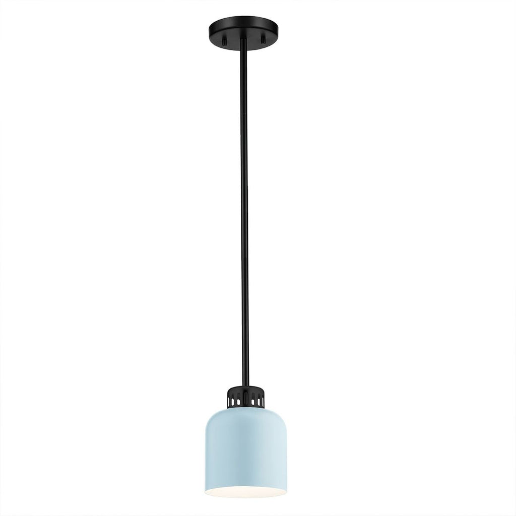 Elstead York Duo-Mount Pendant in Black & Pale Blue
