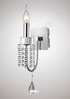 Diyas Crystal Single Wall Light in Polished Chrome
