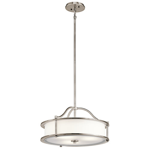 Kichler Emory 3 Light Semi Flush Ceiling Light in Pewter