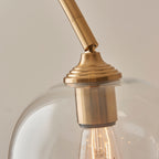 Endon Ashcroft Floor Lamp Brushed Aged Brass and Clear Glass