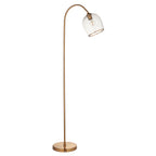 Endon Ashcroft Floor Lamp Brushed Aged Brass and Clear Glass
