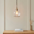 Endon Ashcroft Pendant Light Brushed Aged Brass and Clear Glass