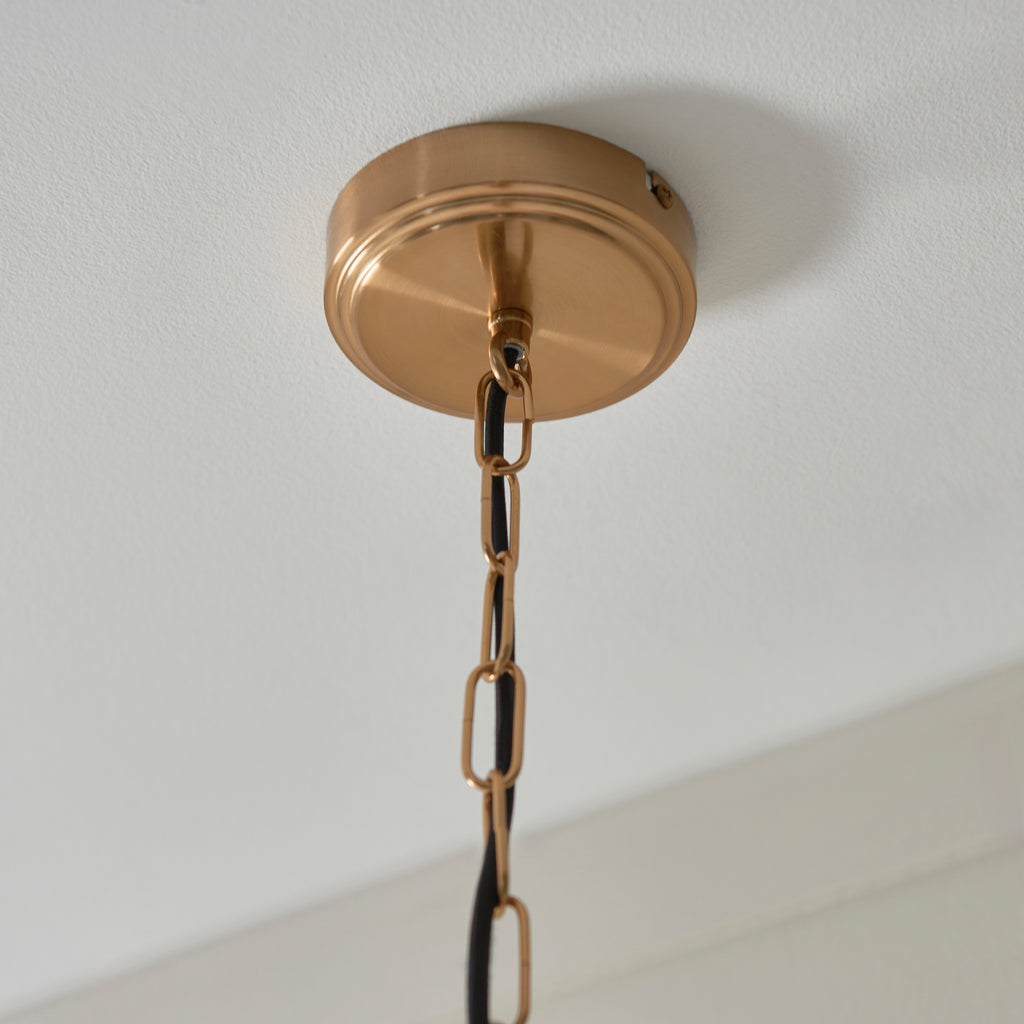 Endon Ashcroft Pendant Light Brushed Aged Brass and Clear Glass