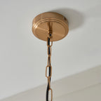 Endon Ashcroft Pendant Light Brushed Aged Brass and Clear Glass