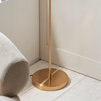 Endon Ashcroft Ribbed Floor Lamp Brushed Aged Brass and Clear Ribbed Glass