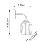Endon Ashcroft Ribbed Wall Light in Brushed Aged Brass and Clear Ribbed Glass