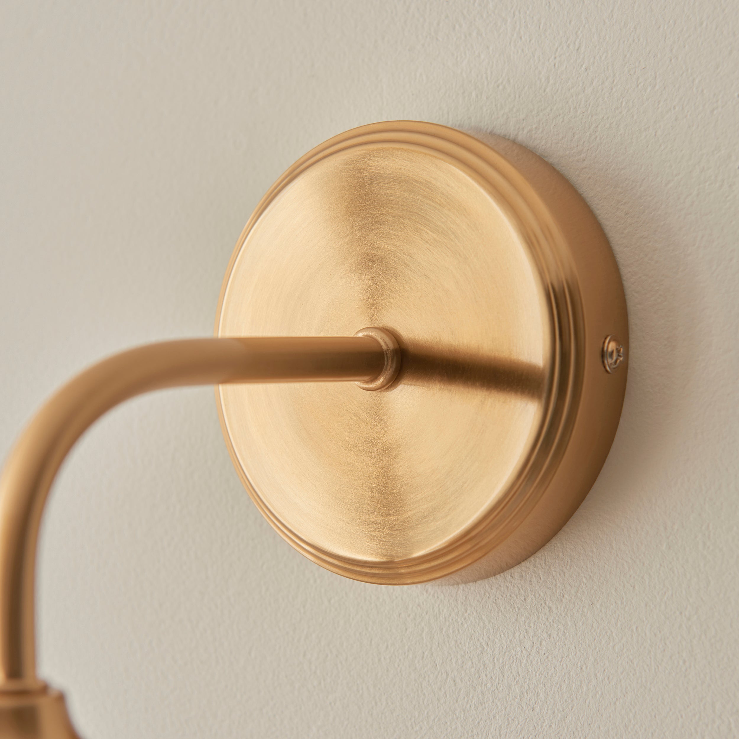 Endon Ashcroft Wall Light in Brushed Aged Brass and Clear Glass
