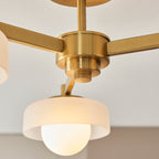 Endon Boss 3 Light Semi Flush Fitting Brushed Aged Brass With Frosted and Opal Glass