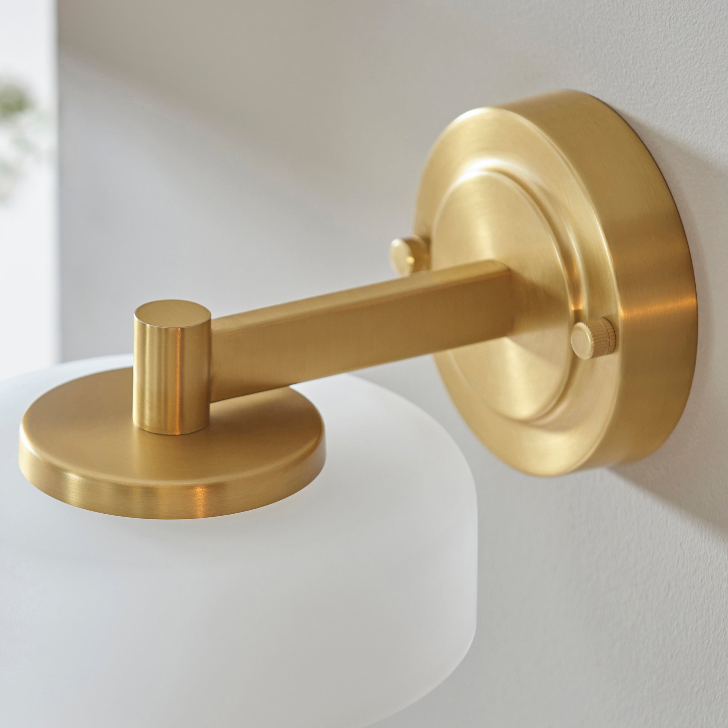 Endon Boss Wall Light in Brushed Aged Brass With Frosted and Opal Glass