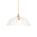 Endon Eltham and Carnation Pendant Light in Brushed Aged Brass with Clear Glass Shade