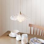 Endon Eltham and Orchid Pendant Light in Brushed Aged Brass with Clear Glass Shade