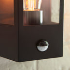 Endon Huntington Wall Light in Matt Black and Clear Glass