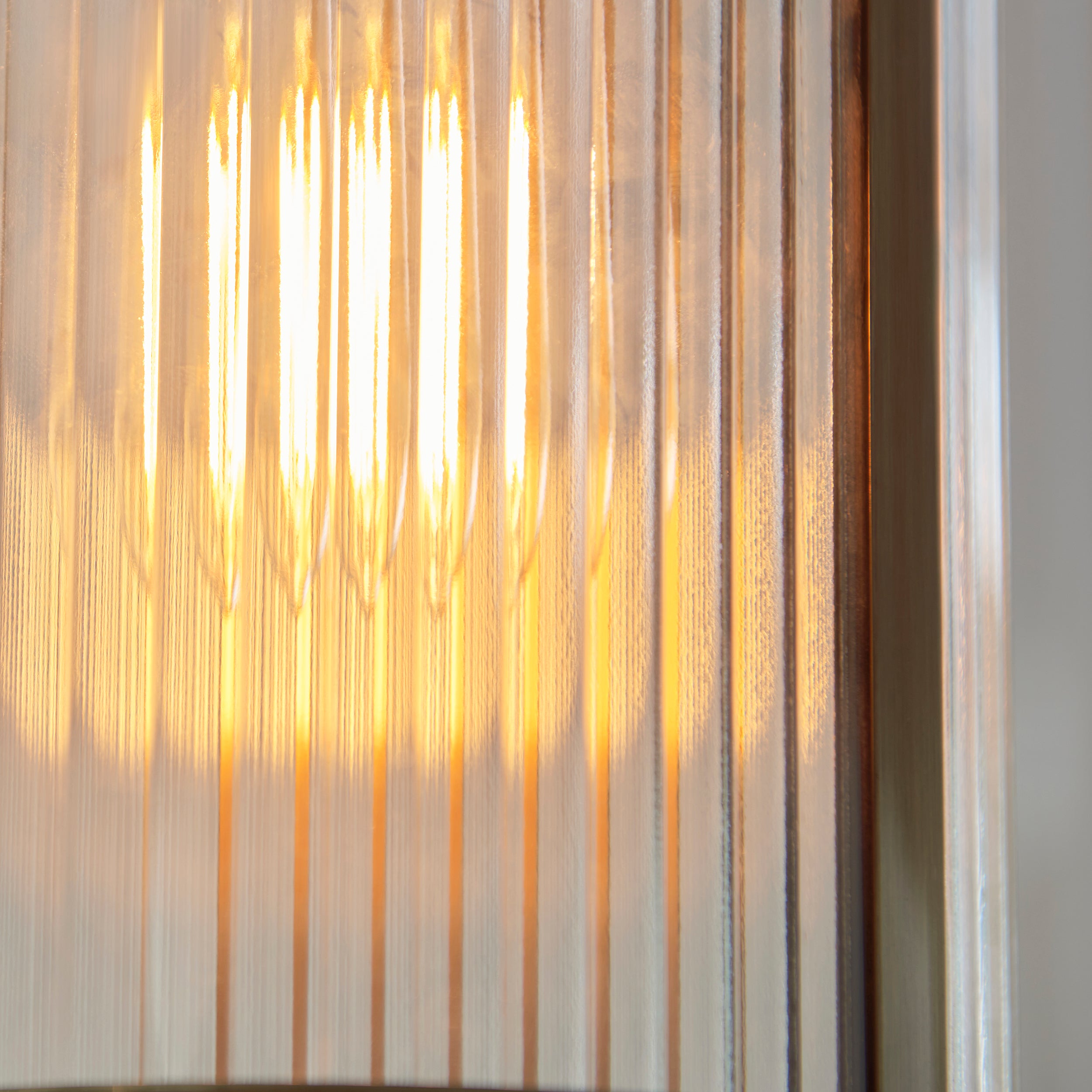 Endon Ridgeton Pendant Light Antique Brass and Clear Ribbed Glass Shade