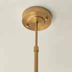 Endon Stamford 5 Light Pendant in Brushed Aged Brass and Clear Ribbed Glass