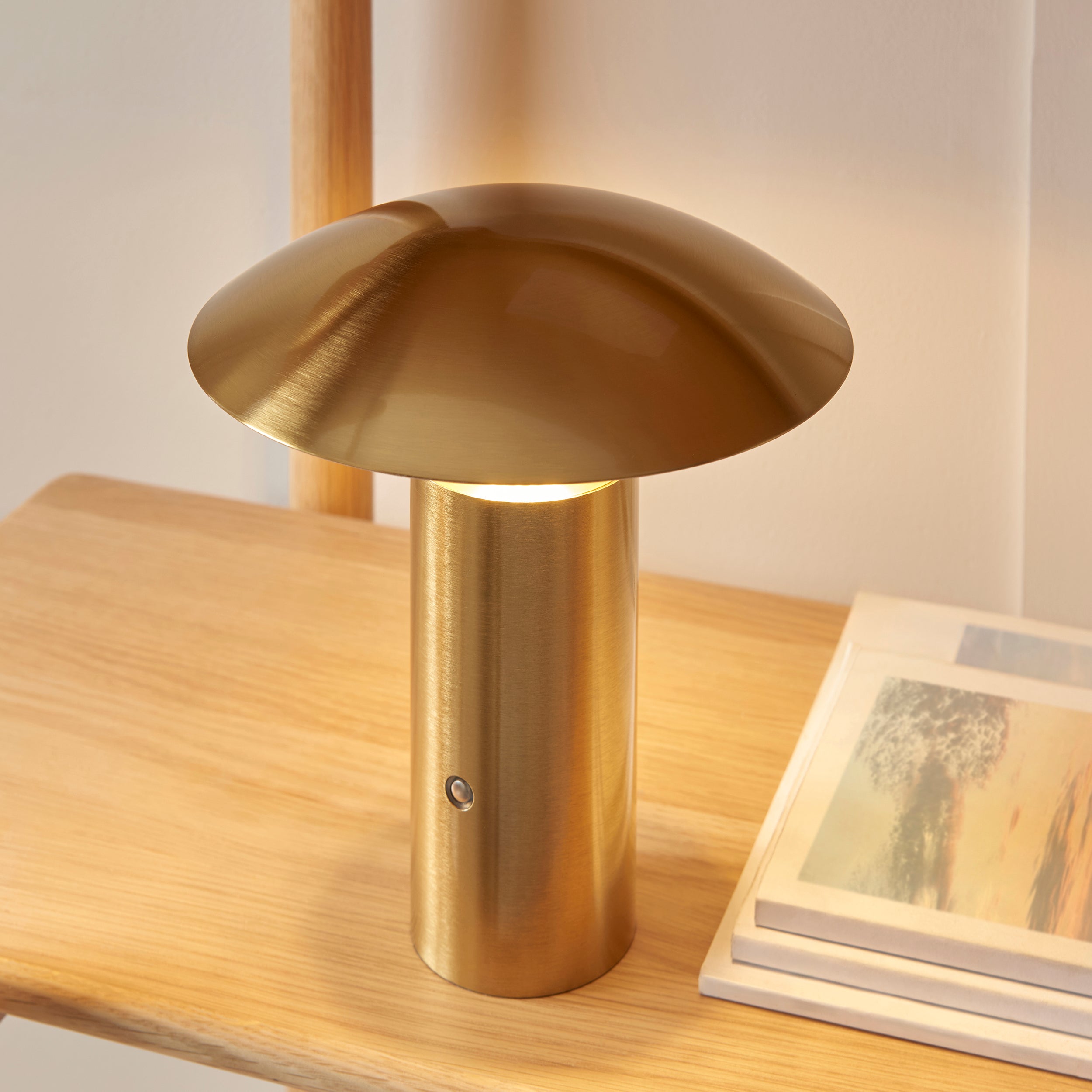 Endon Sunset Rechargeable Table Lamp Brushed Gold Finish