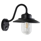 Endon Thornton Outdoor Wall Light in Matt Black and Clear Glass
