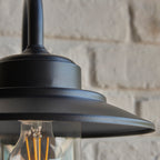 Endon Thornton Outdoor Wall Light in Matt Black and Clear Glass