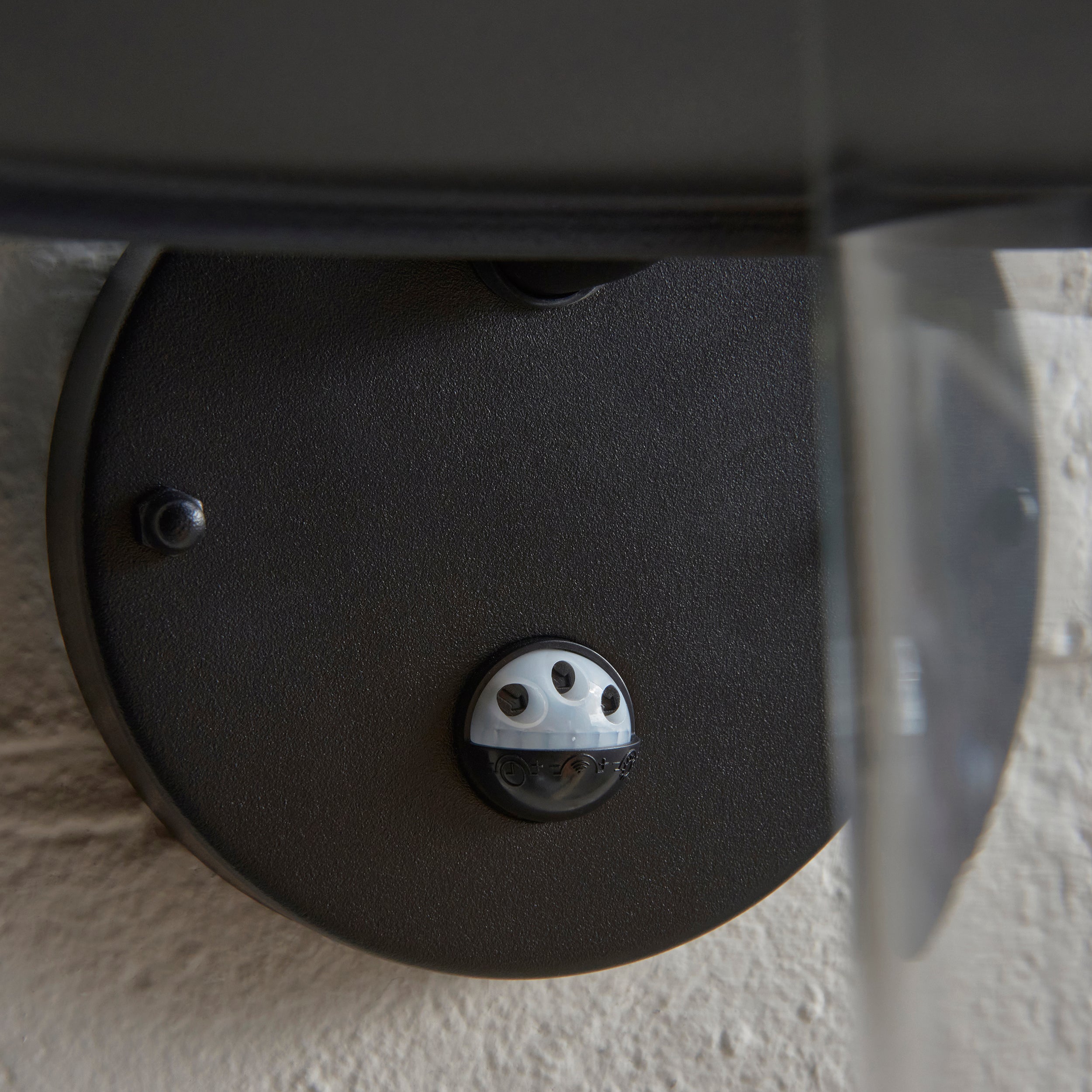 Endon Thornton Outdoor Wall Light in Matt Black and Clear Glass