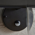 Endon Thornton Outdoor Wall Light in Matt Black and Clear Glass