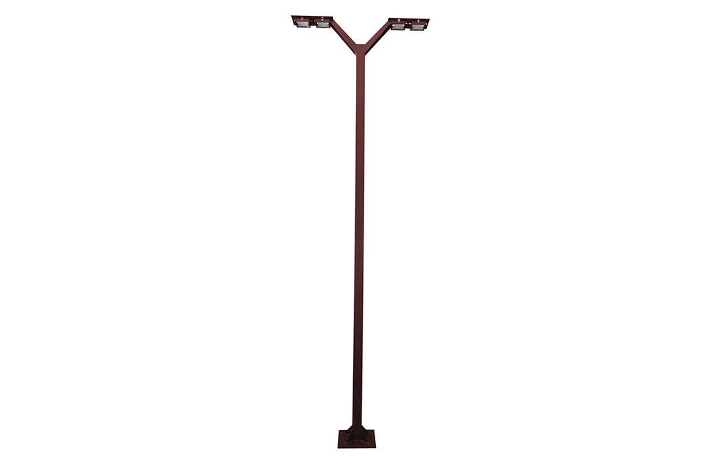 Envergure Double-Head Solar & Rechargeable Lamppost 350 cm 4x500lm - Corten Aluminium