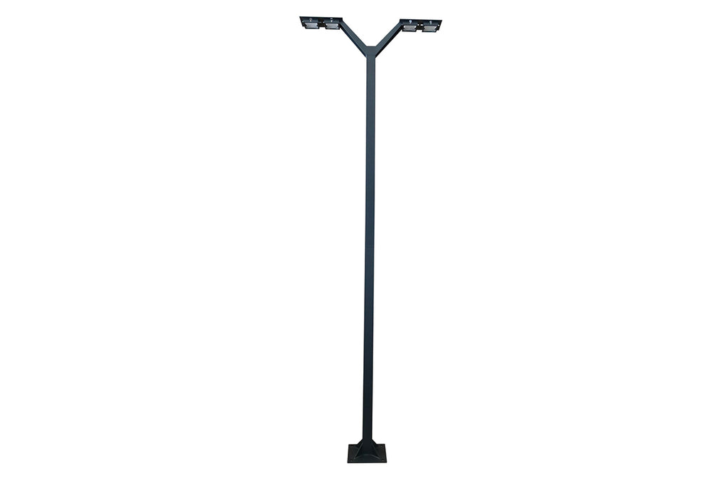 Envergure Double-Head Solar & Rechargeable Lamppost 350 cm 4x500lm - Space Grey Aluminium