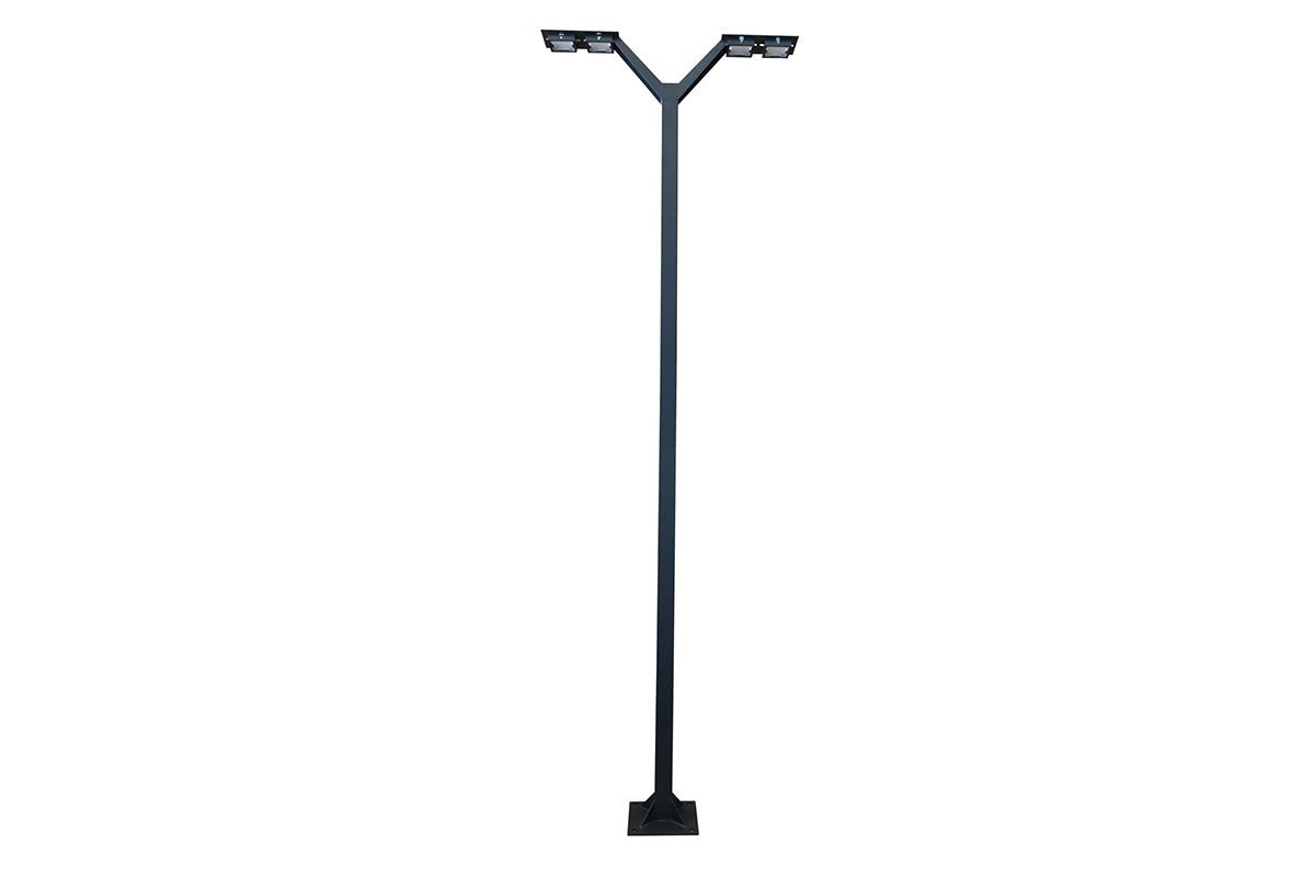 Envergure Double-Head Solar & Rechargeable Lamppost 350 cm 4x500lm - Space Grey Aluminium