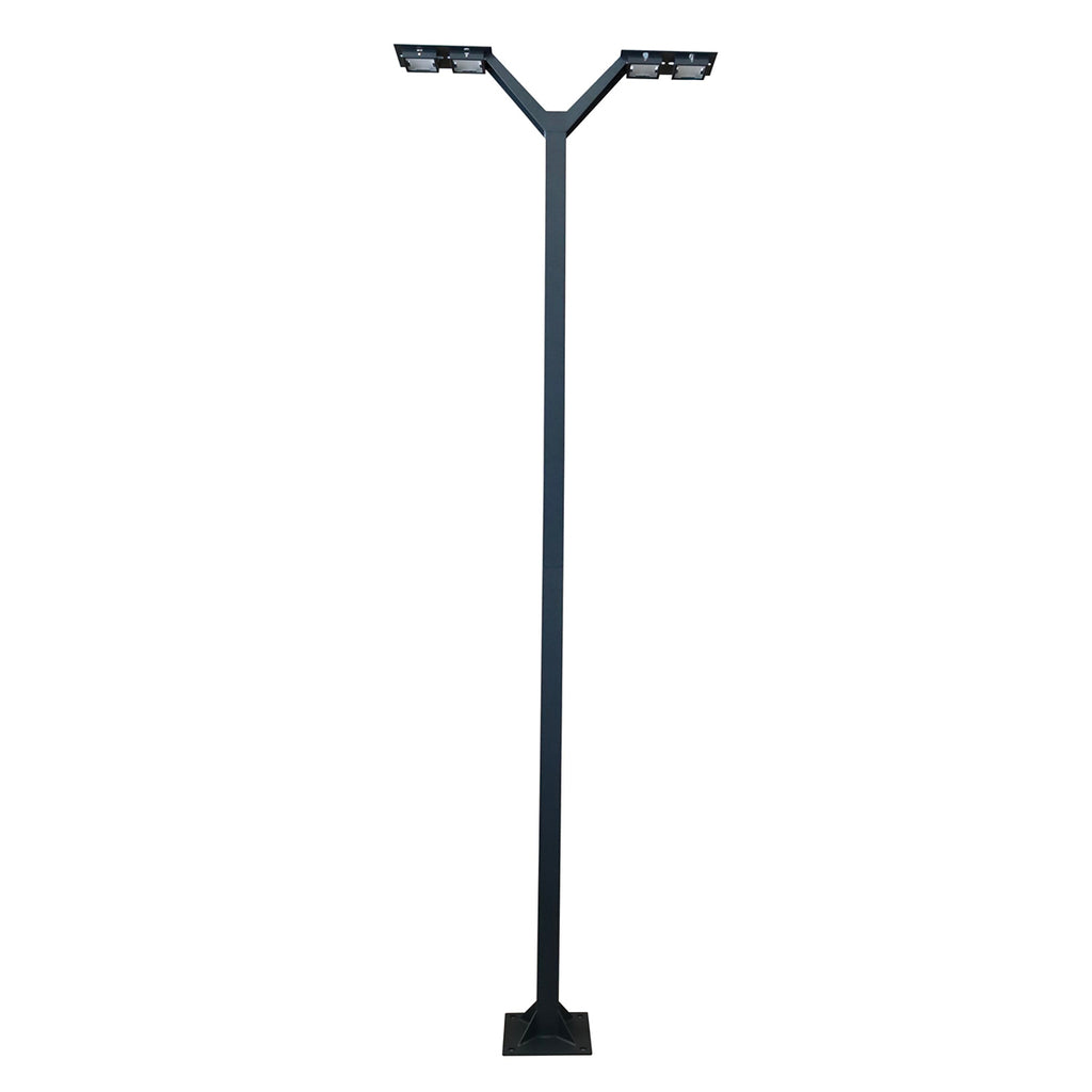 Envergure Double-Head Solar & Rechargeable Lamppost 350 cm 4x500lm - Space Grey Aluminium