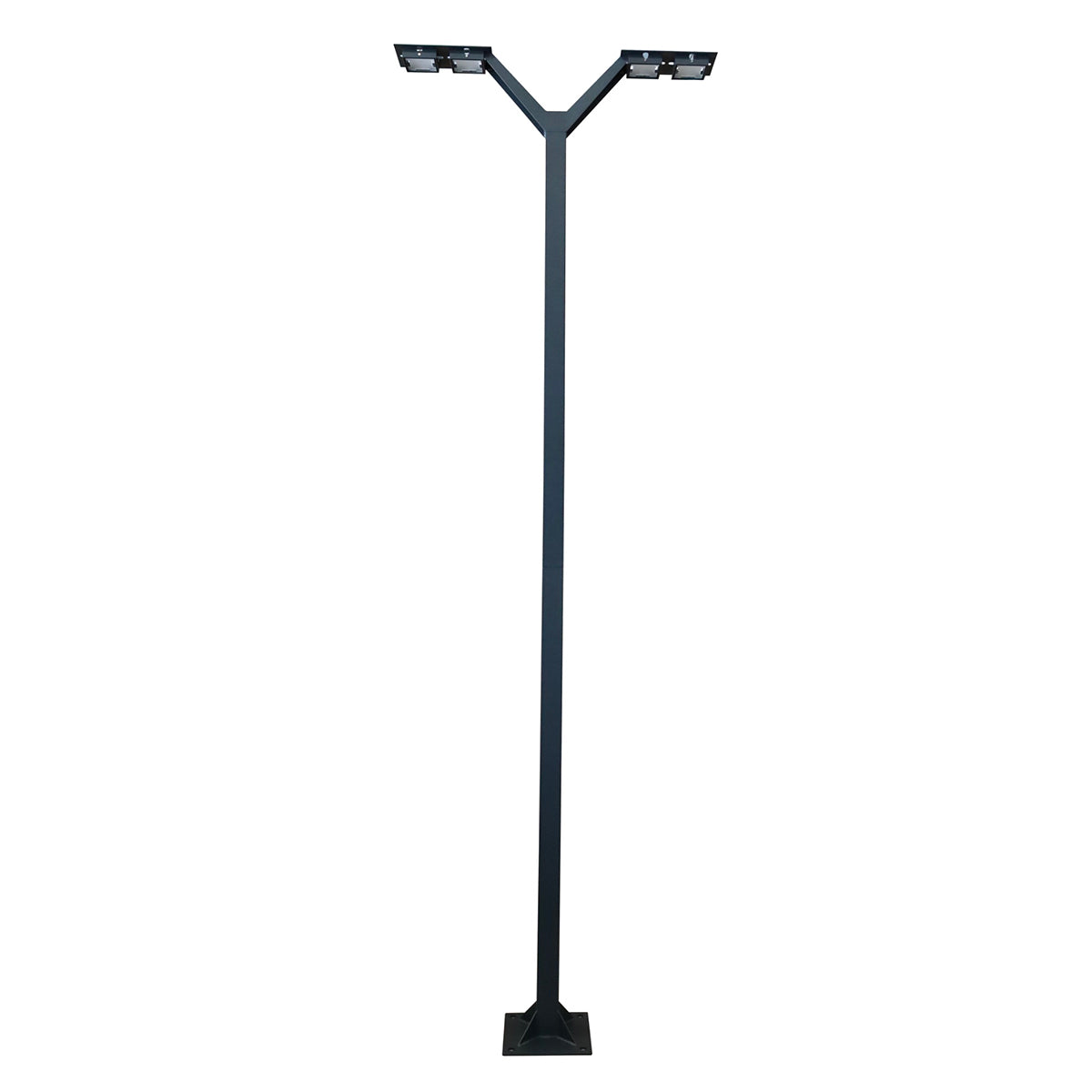 Envergure Double-Head Solar & Rechargeable Lamppost 350 cm 4x500lm - Space Grey Aluminium