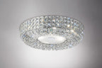 Diyas Enya 6 Light Flush Ceiling Light in Polished Chrome with Crystal