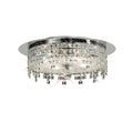 Diyas Esta 6 Light Round Flush Ceiling Light in Polished Chrome with Glass and Crystal