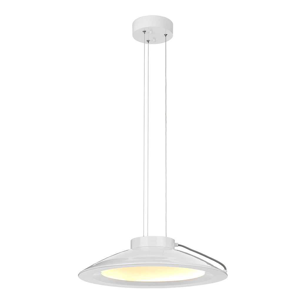 Elstead Europa Large LED Pendant Light in White Painted Finish