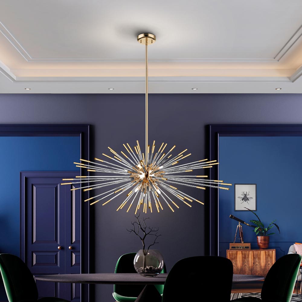 Schuller Evasion 9 Light Single Pendant Light in Gold