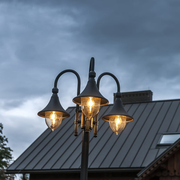 Norlys Firenze 3 Light Outdoor Post in Black