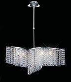 Diyas Fabio 6 Light Semi Flush Ceiling Light in Polished Chrome with Crystal