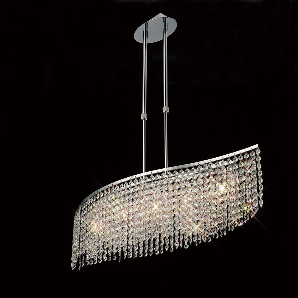 Diyas Fabio 5 Light Pendant Light in Polished Chrome with Crystal