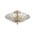Diyas Fay 3 Light Semi Flush Ceiling Light in Aged Gold with Crystal
