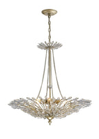 Diyas Fay 6 Light Pendant Light in Aged Gold with Crystal