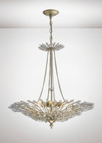Diyas Fay 6 Light Pendant Light in Aged Gold with Crystal