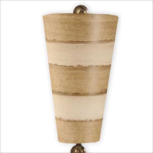 Flambeau Anemone Table Lamp with Gold Sculpture in Taupe Cream