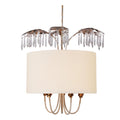 Flambeau Antoinette 5 Light Pendant Light in Cream Patina with Gold and Silver Leaf