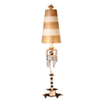 Flambeau Birdland Table Lamp with Crystals in Gold and Cream