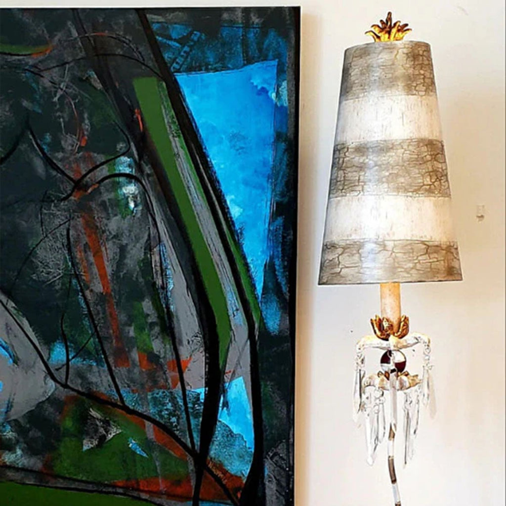 Flambeau Birdland Table Lamp with Crystals in Gold and Cream