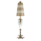 Flambeau Birdland Table Lamp with Crystals in Gold and Cream