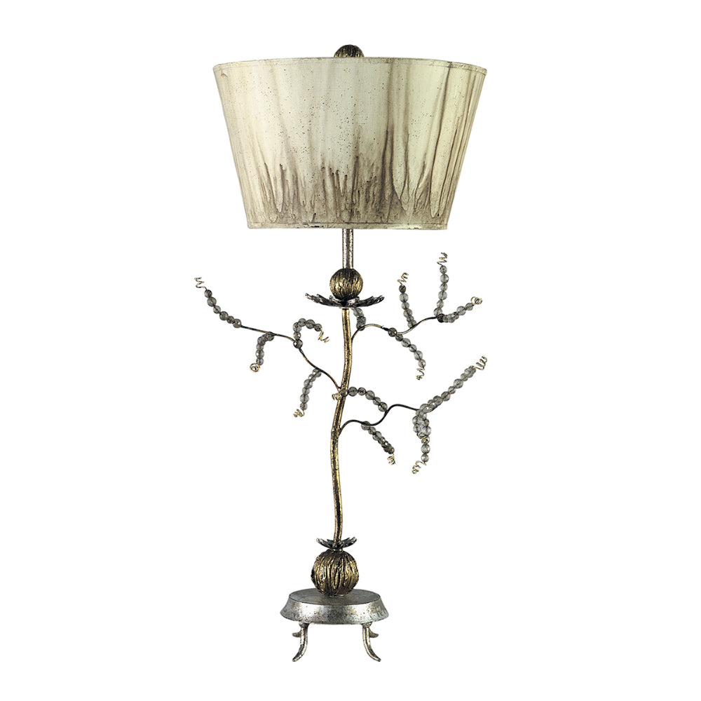 Flambeau Kristal Table Lamp in Putty and Gold Leaf