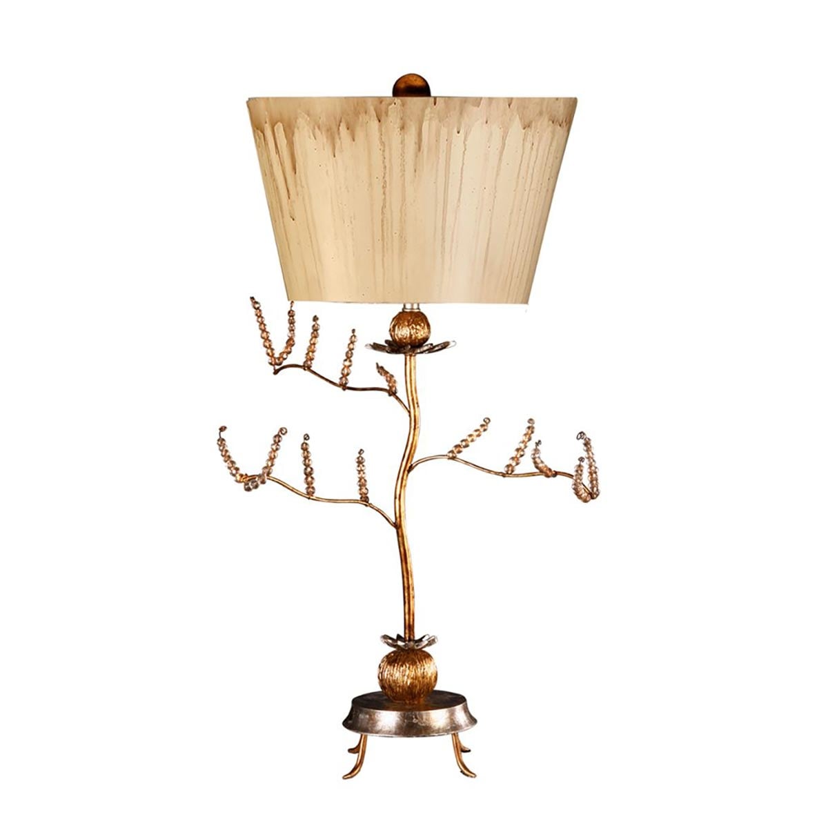 Flambeau Kristal Table Lamp in Putty and Gold Leaf